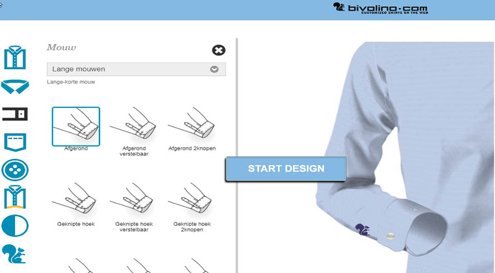 Enkel afgeronde Manchet