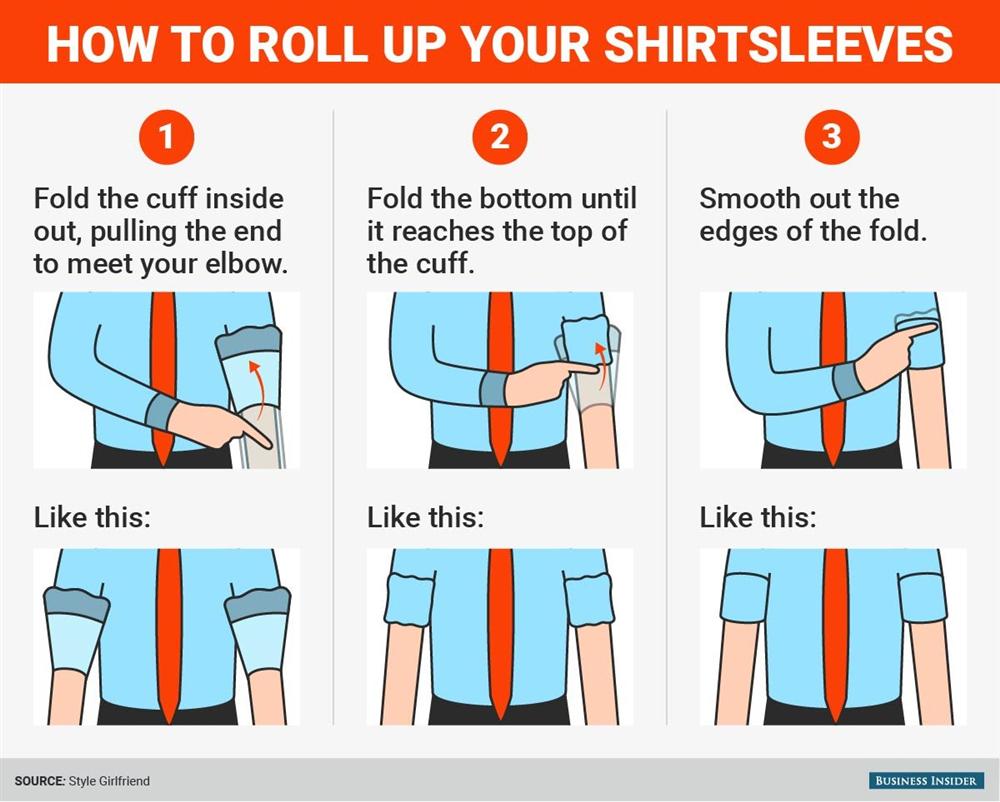 how to roll up dress shirt sleeves