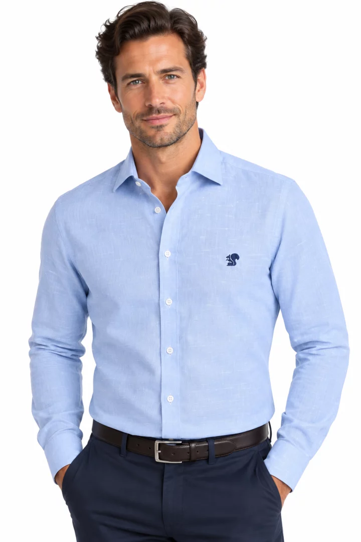 ALEMARO - chemise Oxford uni ciel - OXFO 2