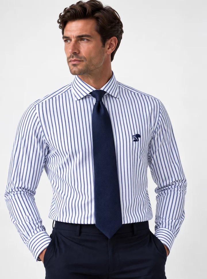 AIUTO - chemise bleu roi rayure bengale double retors - WINDY 12  BENGAL