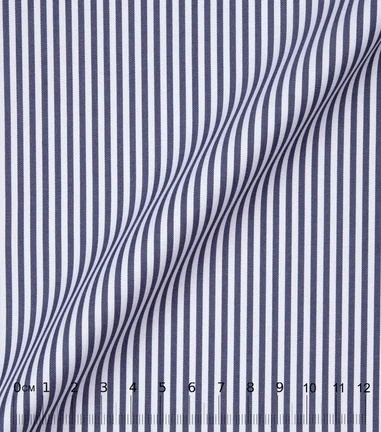 DOCRA - Rayures marine double retors coton egyptien twill