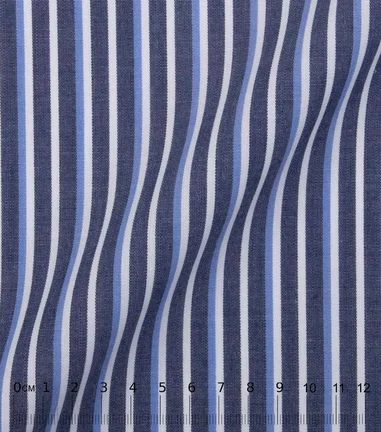Popeline rayures bleu - BOREO   cot-pes mix 