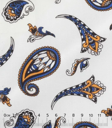 PAISLEY - Print motif cachemire - bleu-beige