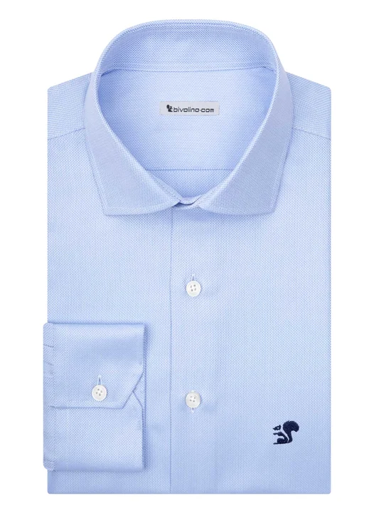 AGESILAO -  blue dots jacquard-dobby shirt - DOBBYDOTS 2