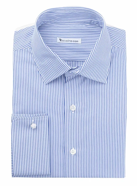 LAQUILA - kingsblue bengal stripe 2fold tailored men shirt - BOREO 9 - BENGAL