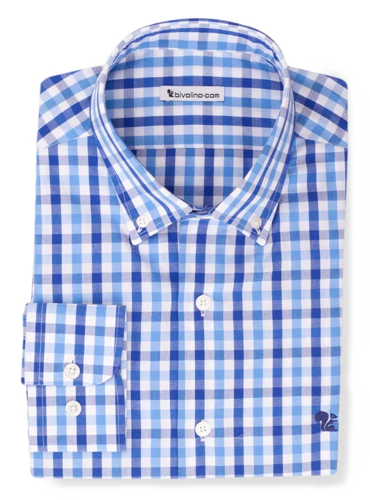 KAMMI - Poplin navy gingham check shirt - Kamik 3