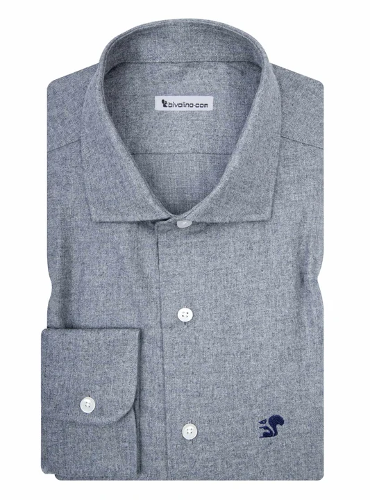 ADORANDO - dark grey Flannel twill shirt - FLANEL 16