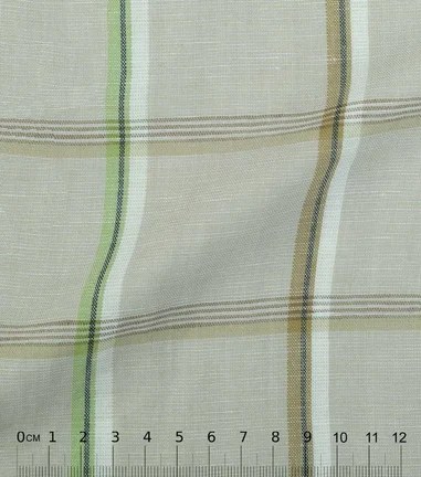 NEON - Lin beige-kaki carreaux