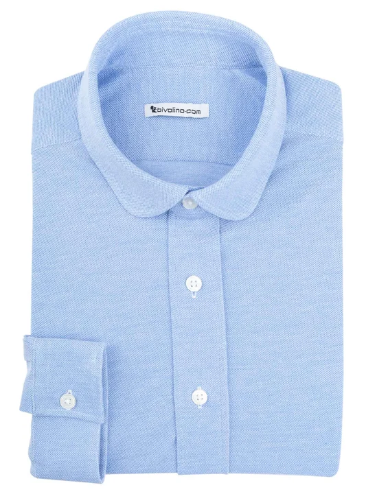 JERSILOINI - 100% cotton piqué Jersey blue  JERSILI 2