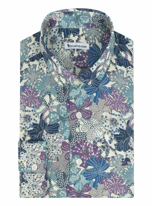 PORANO - flowers and paisley   tana lawn tailored men shirt - LIBERTY 7