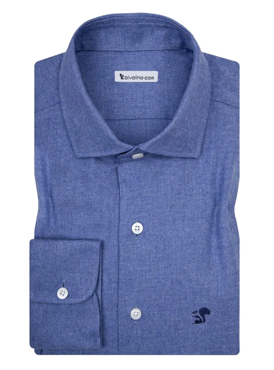 ADONE - royalbleu Flannel twill shirt - FLANEL 14