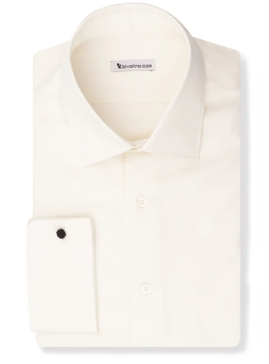SPINICIA -  ivory poplin shirt - Spira 2