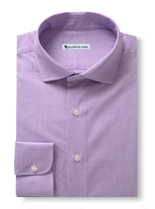PRIATO - End-on-End plain purple Shirt - PARTY 6