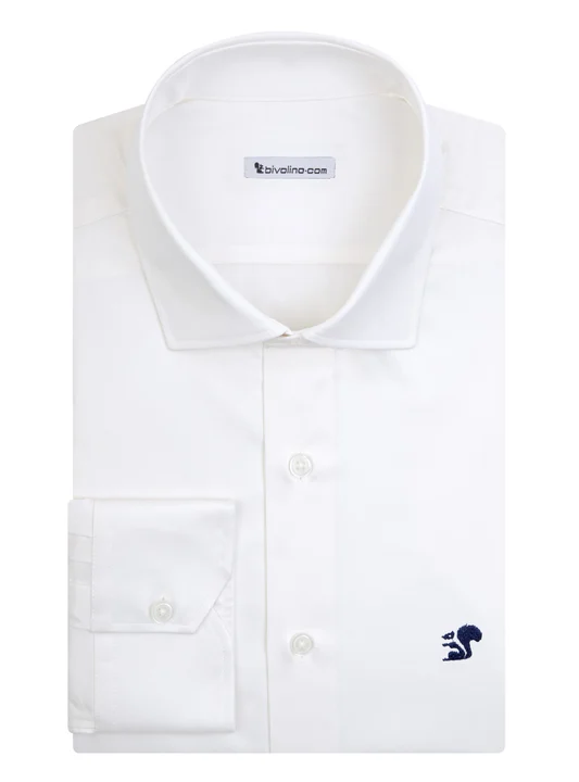 ALBERICO - twill plain ivory shirt - CANCLI 5