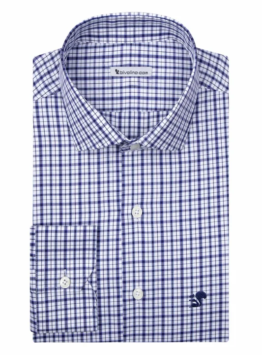 AGENORE - Checked Poplin blue shirt - DARCI 21