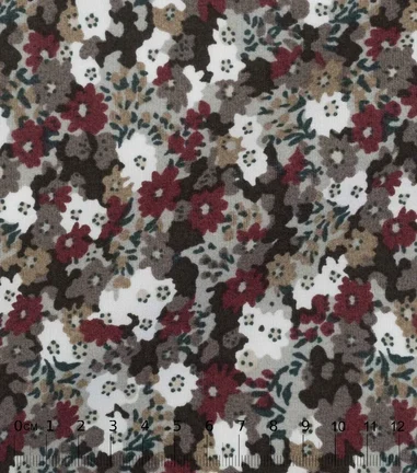 FIORE - Print motif fleurs - kaki-bordeaux