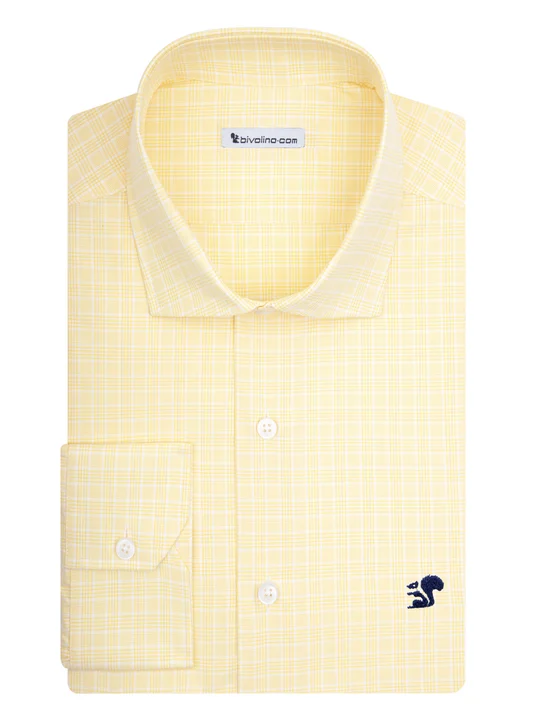 ALBERIGO - Checked Poplin yellow shirt - DARCI 11 VICHY