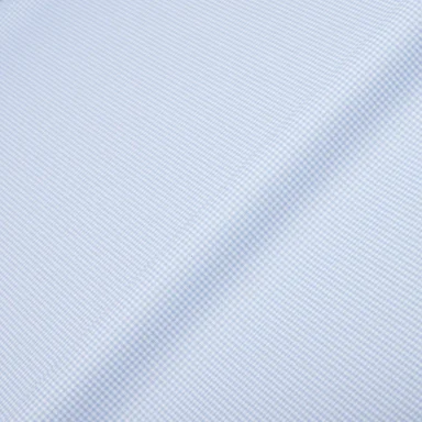 DARCI - Twill à carreaux bleu ciel 