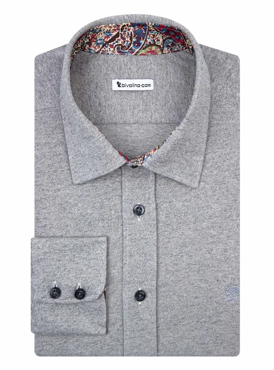 AGRICOOLA - 100% cotton piqué Jersey gray shirt - JERSILI-STRETCH 3