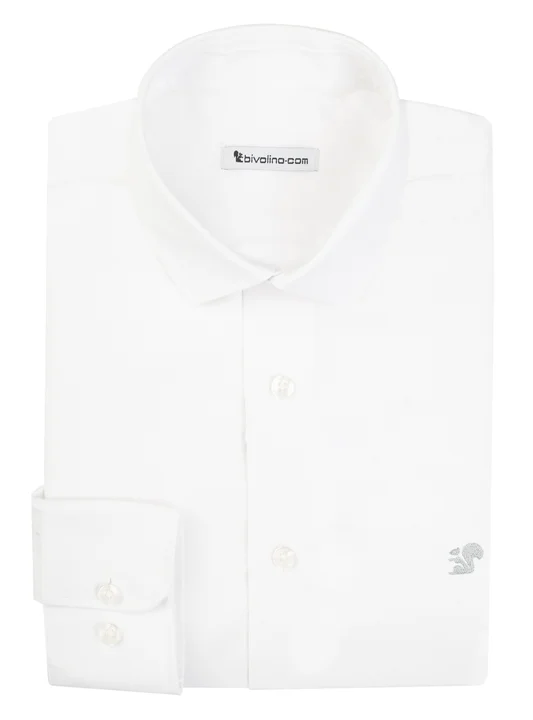 ORISTANO - cot-pes plain white poplin PET recycled tailored men shirt -  ORGANIC 1