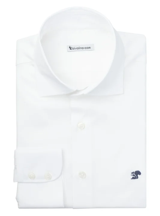 FABRO - DAVID and JOHN ANDERSON from ALBINI  twill twofold white men shirt - ZAMBO 1