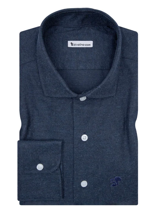 ADORATO -  shirt - navy Flannel twill - FLANEL 17
