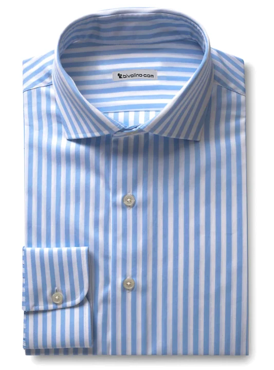 Vanzo - Poplin Striped shirt blue-white - WINDY 5