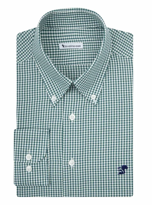 ADEMIO - Flannel  Tartan Gingham Check viyella green  shirt - PARA 12