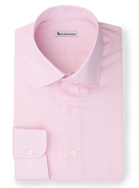 BOLIVICINI -  pink poplin gingham shirt - Kento 1