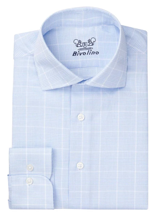 PERUGIA - Men's shirt cotton perspiration anti-stains - INDUO 1 - PRINCE OF WALES 