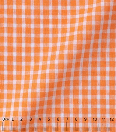 RENZ - carreaux cot-lin orange