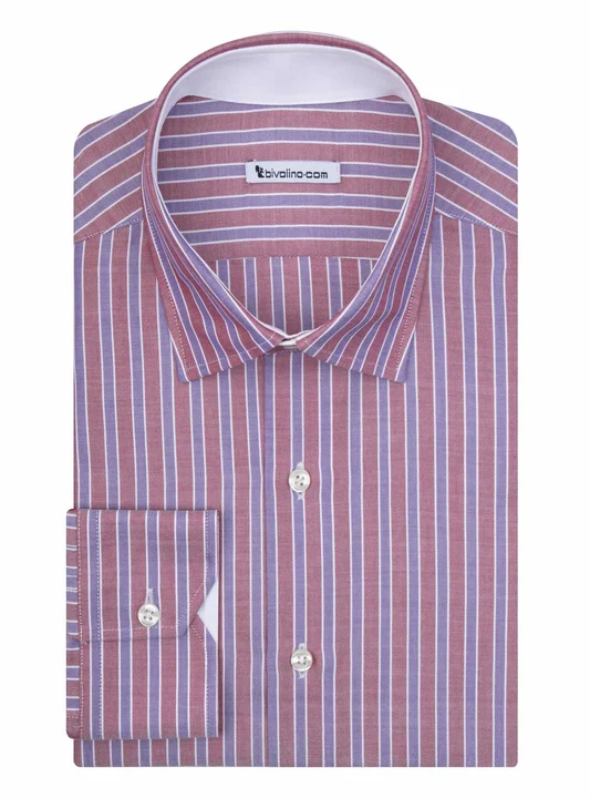 ACQUISTO - purple-red stripe tailored men shirt - FINSTRI 17