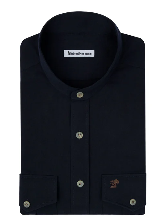 ABBONDAZIO - Heavy Gabardine navy cotton overshirt - NOVY 9