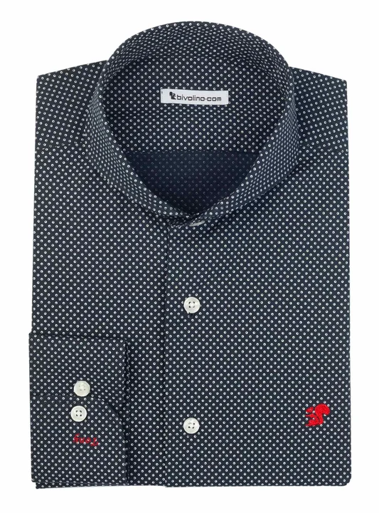 MONZA - dots pattern print tailored men shirt - MICRO 8