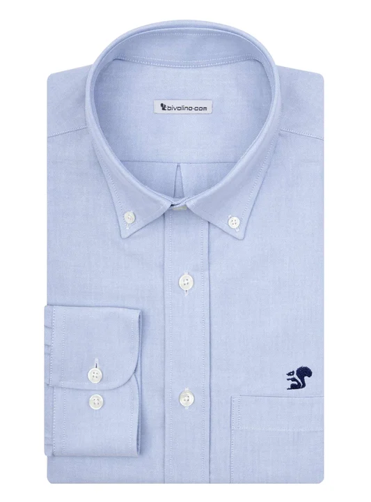 ALBOINO - oxford plain bleu shirt - DAMO 13