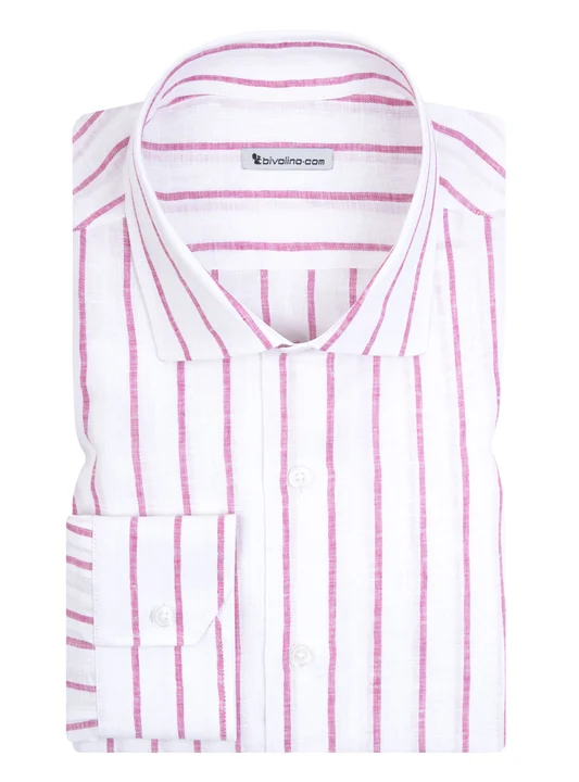 ALDINO - pink stripe poplin shirt - FALI 11