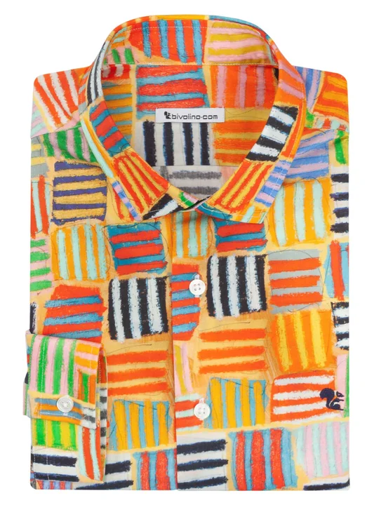 MOLFETTA - ARTY-PRINT tailored men shirt - GORDON HOPKINS 1