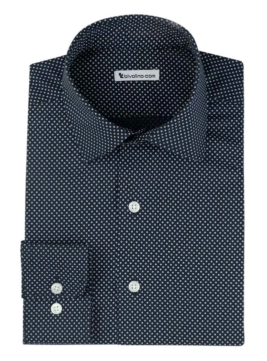 LARIANO  - Men's shirt cotton Micro-Print dots - MICRO 8