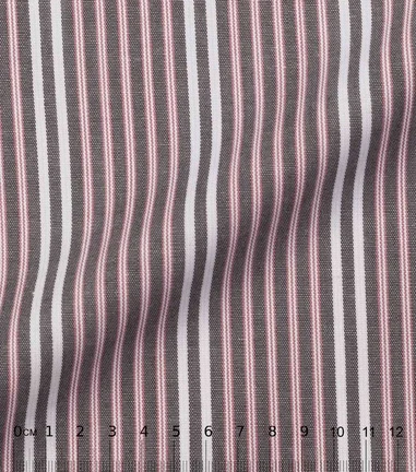 TANA - popeline multicolor rayée bayadère beige-brun-rouge