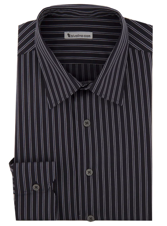 Fiesolito - Black striped popline shirt - Cifra 5