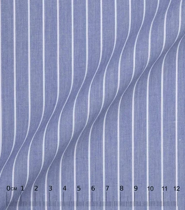 FALI - Popeline rayures bleu