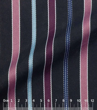 TANA - popeline multicolor rayée bayadère noir