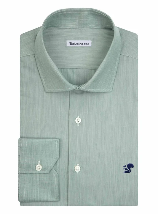 ALAMANNO - end-on-end Poplin green shirt - DARCI 12 