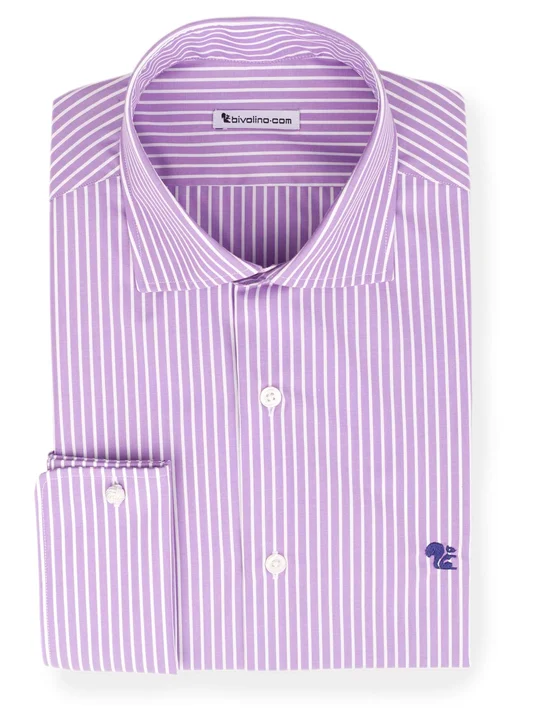 TUFIANO - Poplin lila striped shirt - Tufo 6
