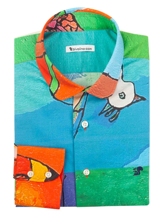 NAPLES - ARTY-PRINT tailored men shirt - JAN LATINNE 1