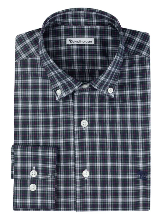 LENCLA - Men's shirt cotton zephyr tartan - SCOTT 1