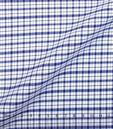 DARCI - Twill à carreaux bleu  