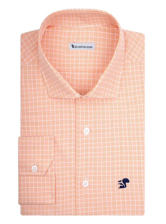 ADREANO - Checked Twill orange shirt - DARCI 14 VICHY