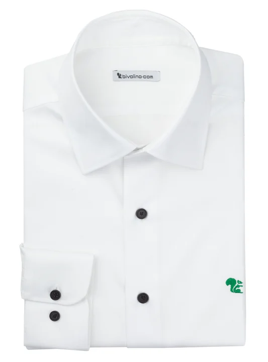 BENEVENTO -  twill white men shirt - RIBU 1-THOMAS MASON
