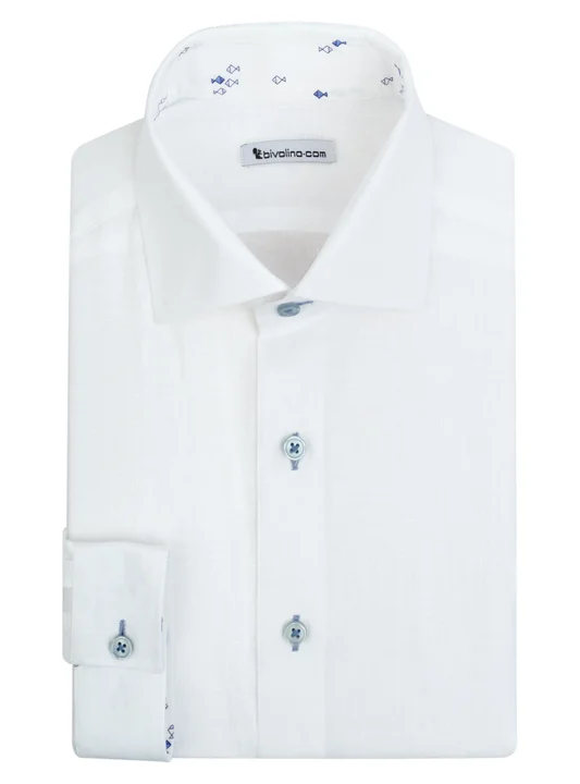 POTENZA - white linen tailored men shirt - SERA 1